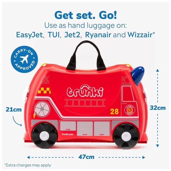 چمدان کودک طرح آتش‌نشانی ترانکی Trunki — تصویر ۳
