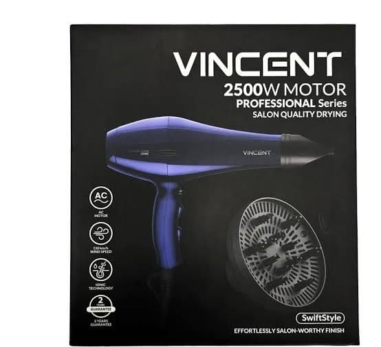 سشوار حرفهای وینسنت مدل Vincent HD7325 | موتور AC، توان 2500 وات و فناوری یون