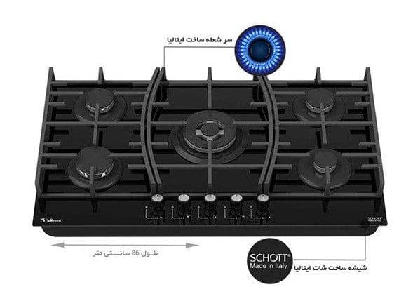 اجاق گاز صفحه ای داتیس 5 شعله مدل DG-545 — تصویر ۴