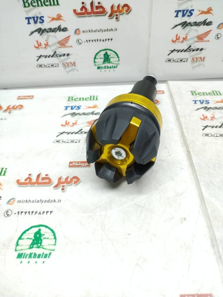پروتکشن (محافظ) بغل شاسی cnc انواع موتورسیکلت (15 سانتی متر) زرد طلایی (هر عدد) — تصویر ۲