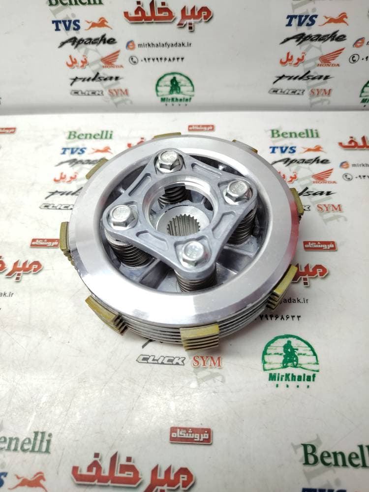 4 چهار شاخ کلاچ (دیسک زیر و رو) کامل موتور رهرو طرح بوکسر (باکسر) و تریل فلات پرواز طرح crf سی ار اف (4 پیچ) درجه 1