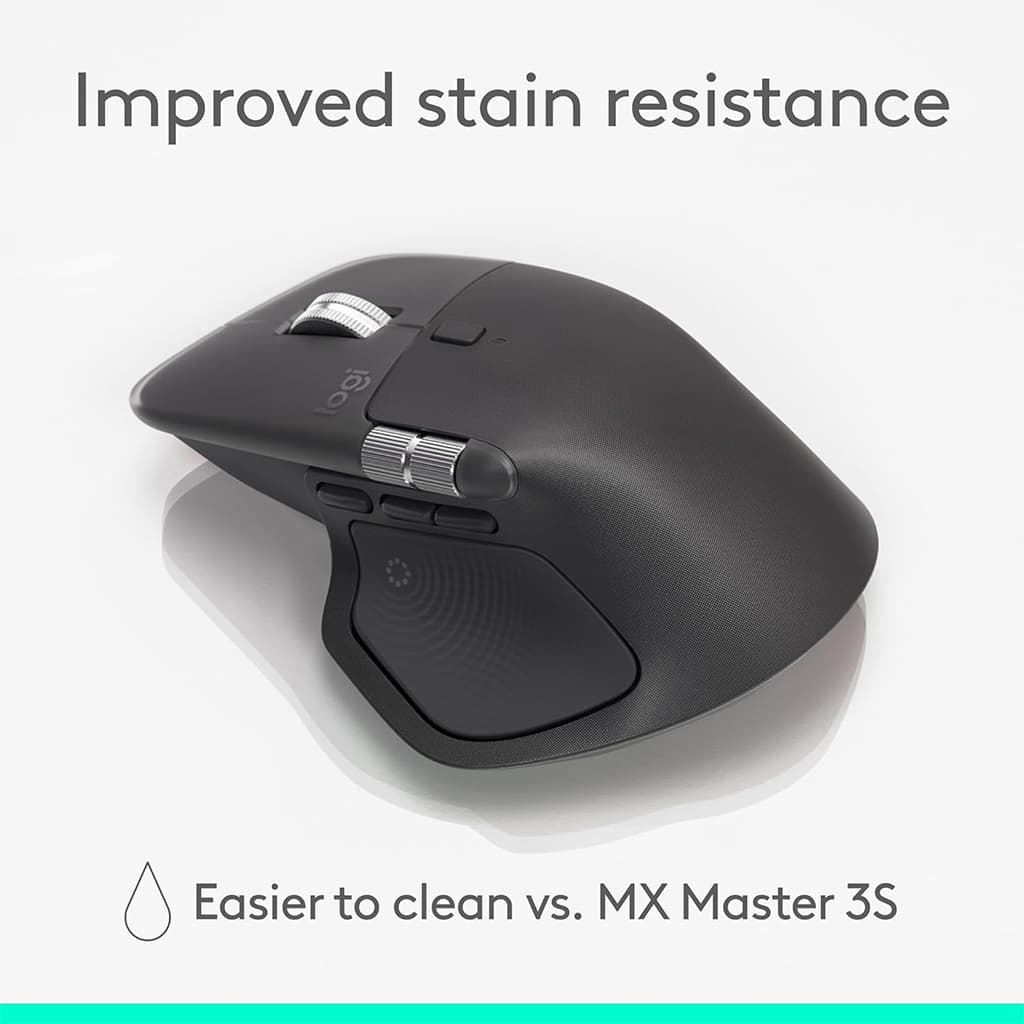 موس بی سیم لاجیتک مدل LOGITECH MX MASTER 4 SILENT رنگ مشکی — تصویر ۵
