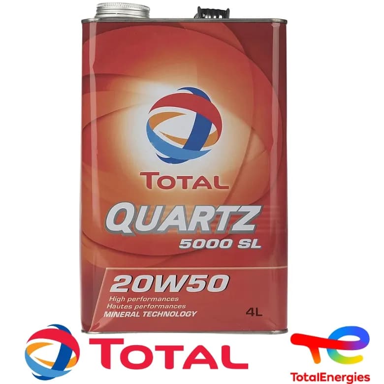روغن موتور توتال 4 لیتری Quartz 5000 20W-50