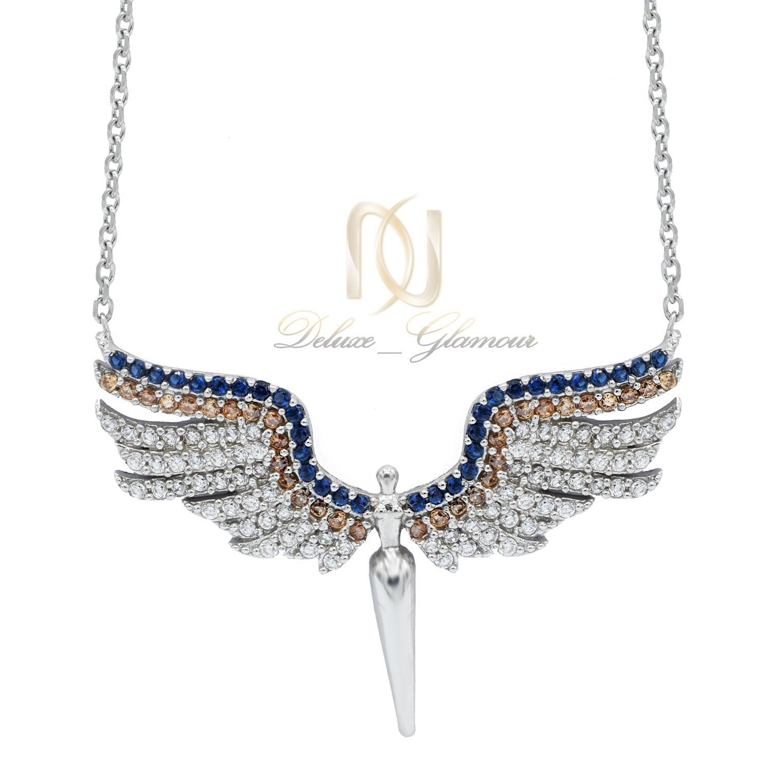 گردنبند نقره دخترانه طرح فرشته نگین دار nw-n507