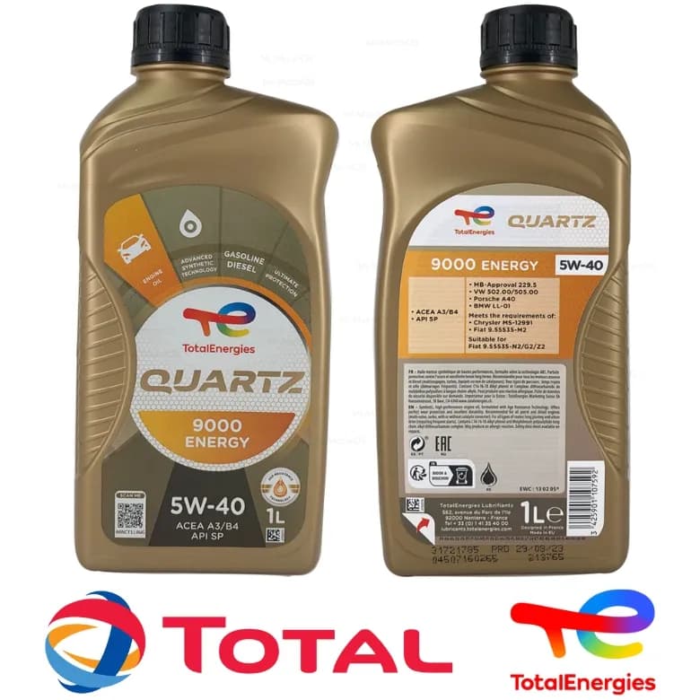 روغن موتور توتال 1 لیتری Quartz Energy 5W-40 — تصویر ۲