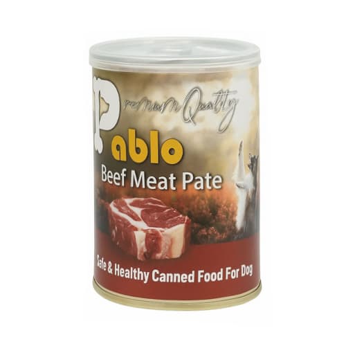 کنسرو سگ بالغ سوپرپرمیوم پابلو پته گوشت گاو Pablo وزن 430 گرم