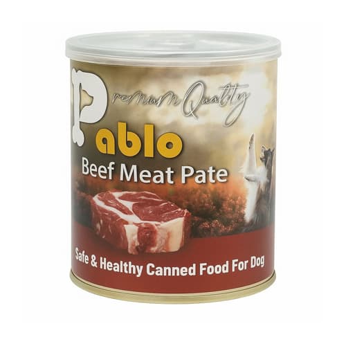 کنسرو سگ بالغ سوپرپرمیوم پابلو پته گوشت گاو Pablo وزن 800 گرم