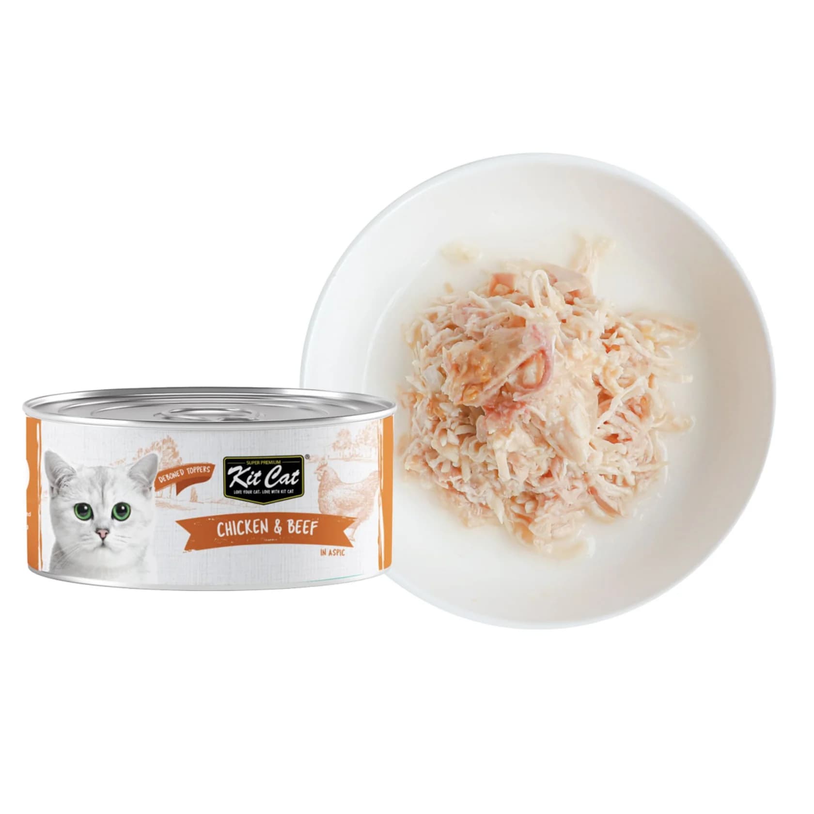کنسرو گربه بالغ کیت کت مرغ و گوشت در ژل Kit Cat وزن 80 گرم — تصویر ۲