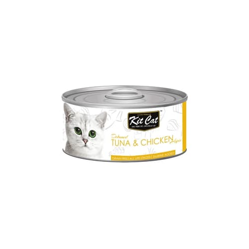کنسرو گربه بالغ کیت کت ماهی تن و مرغ در ژل Kit Cat وزن 80 گرم — تصویر ۲