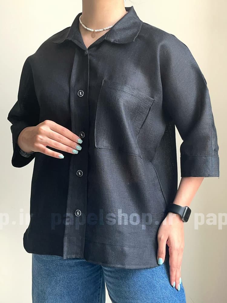 شومیز باکسی لینن هندی — تصویر ۳