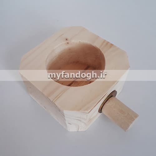 دانخوری چوبی مربع پرندگان و طوطی سانان