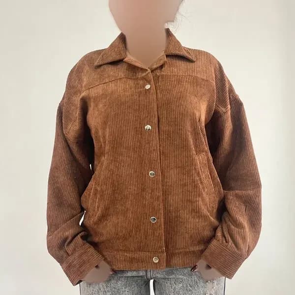 کت مخمل کبریتی زنانه پاییزه و زمستانه خوشدوخت در رنگهای طوسی، قهوهای، یاسی و مشکی — تصویر ۶