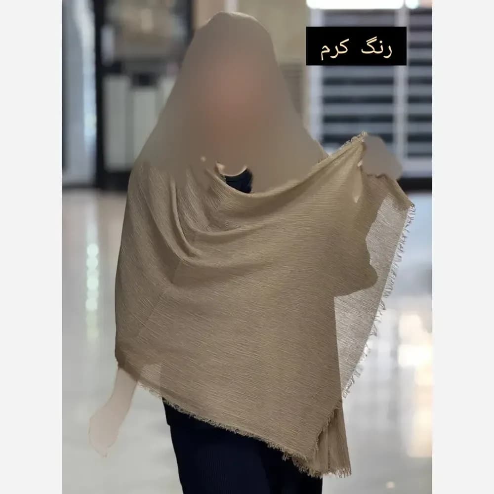 شال زنانه تابستانه ریزپلیسه برشکا قواره دار نرم و لطیف — تصویر ۵