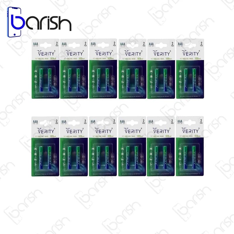 باتری نیم قلمی 1000mAh قابل شارژ وریتی مدل HR03 – بسته دو عددی — تصویر ۳