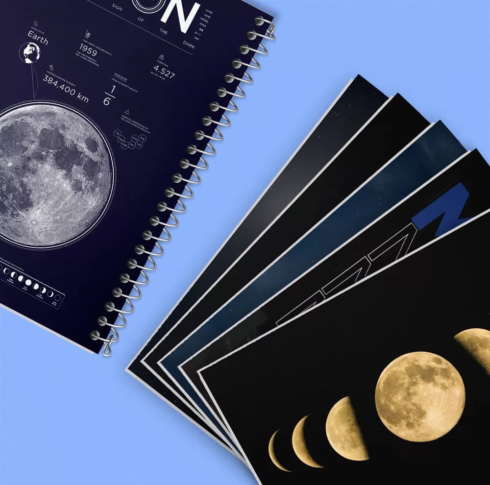 دفتر مشق 100 برگ خندالو طرح ماه (Moon) کد 860 مجموعه 6 عددی — تصویر ۶