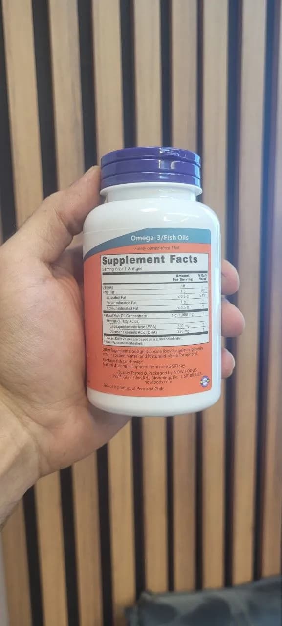 اولترا امگا ۳ ناو ۹۰ عددی 500 EPA / 250 DHA اصل | NOW Ultra Omega-3 90 Softgels — تصویر ۲