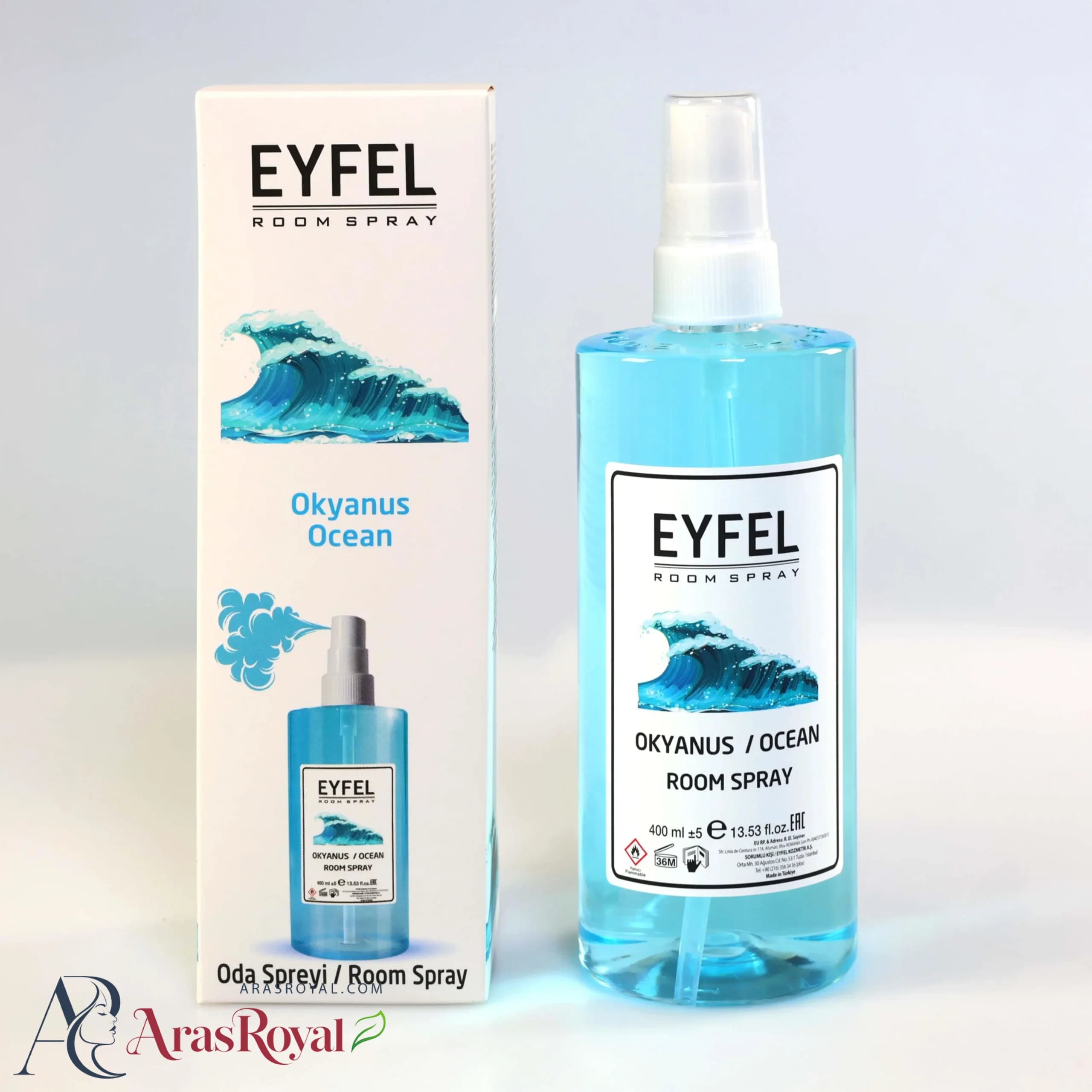 اسپری خوشبو کننده ایفل EYFEL رایحه اقیانوس OKYANUS حجم 400 میل