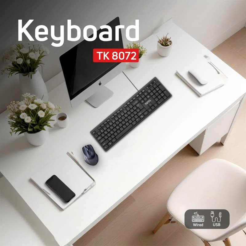 کیبورد تسکو TK 8072 | کیبورد سیمی 104 کلید — تصویر ۲