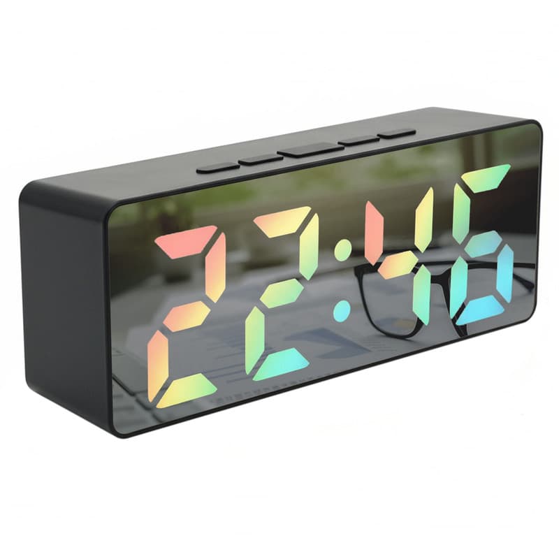 ساعت رومیزی دیجیتال COLORFUL MIRROR با نمایش LED رنگی