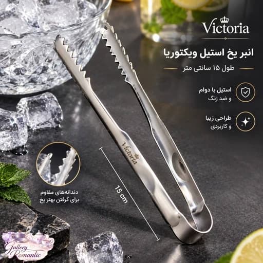 انبر-گیره یخ استیل ویکتوریا(پس کرایه)