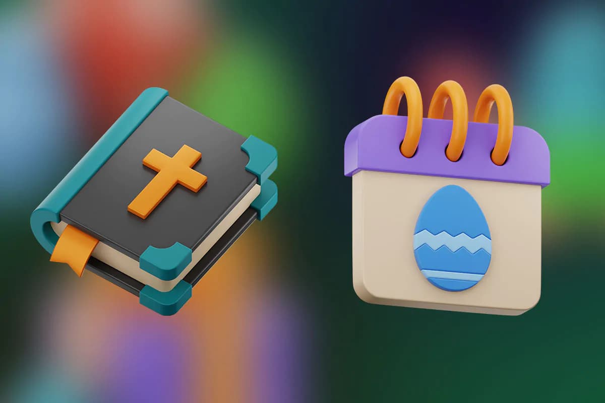 آیکون عید و تخم مرغ رنگی 3D — تصویر ۳