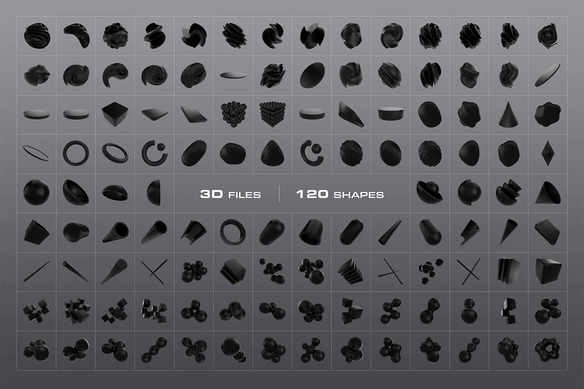 PNG اشکال 3D تیره