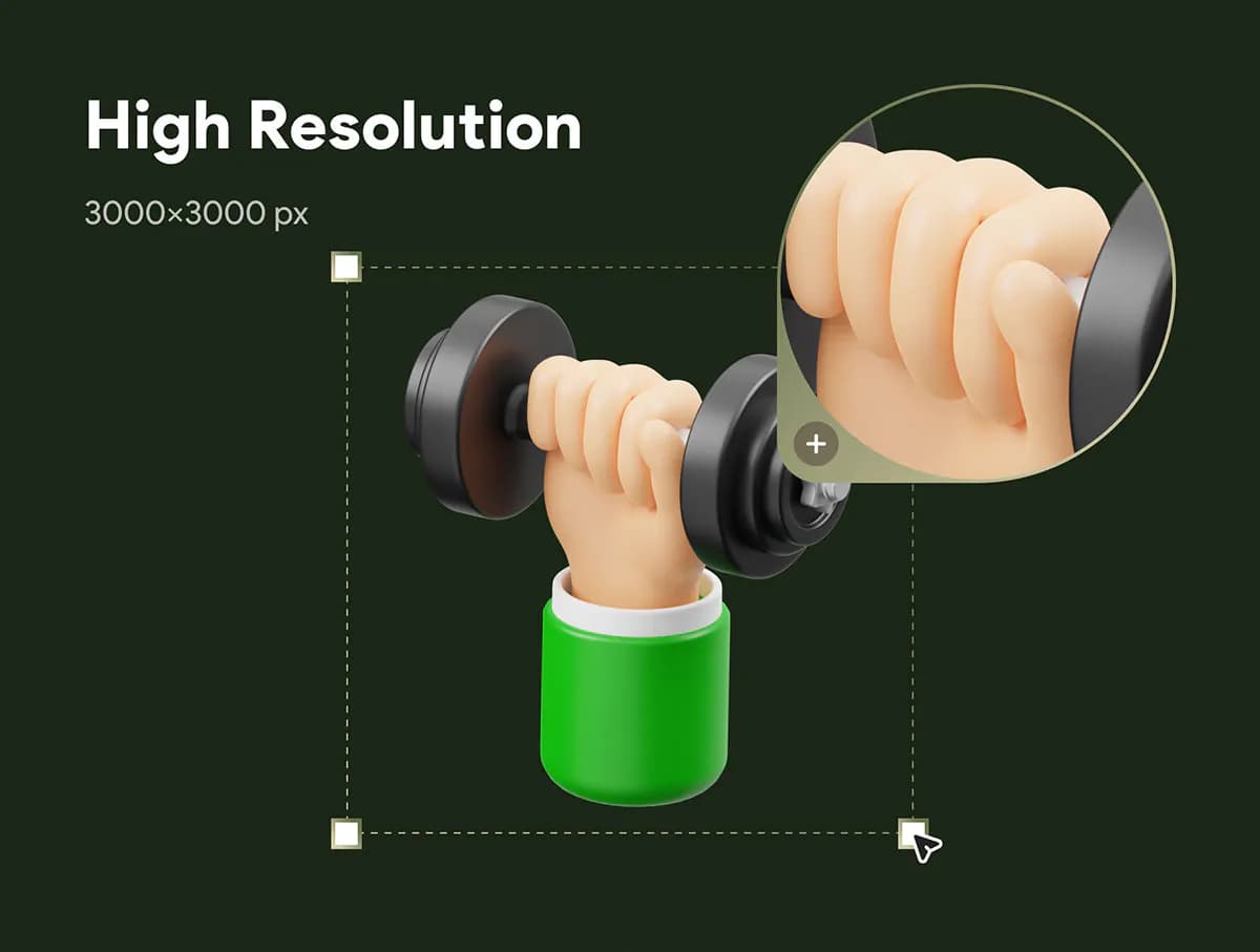 30 آیکون 3D دست — تصویر ۴