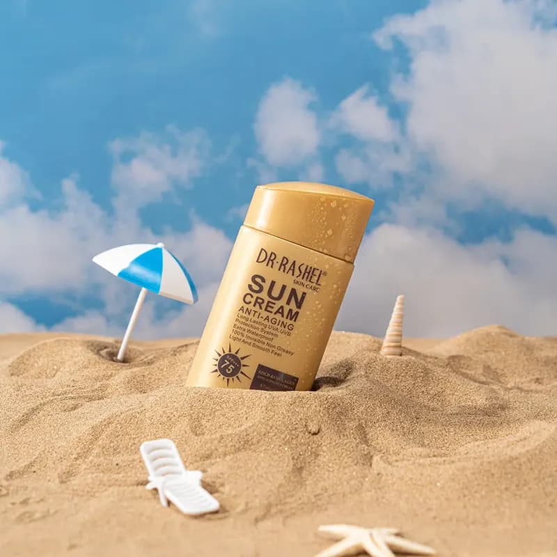 کرم ضد آفتاب بی‌ رنگ و ضد پیری دکتر را SPF75 حاوی طلا و کلاژن 80 گرم — تصویر ۳