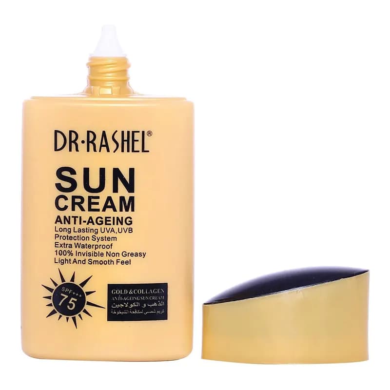 کرم ضد آفتاب بی‌ رنگ و ضد پیری دکتر را SPF75 حاوی طلا و کلاژن 80 گرم — تصویر ۲
