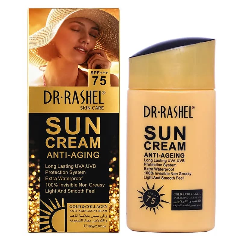 کرم ضد آفتاب بی رنگ و ضد پیری دکتر را SPF75 حاوی طلا و کلاژن 80 گرم