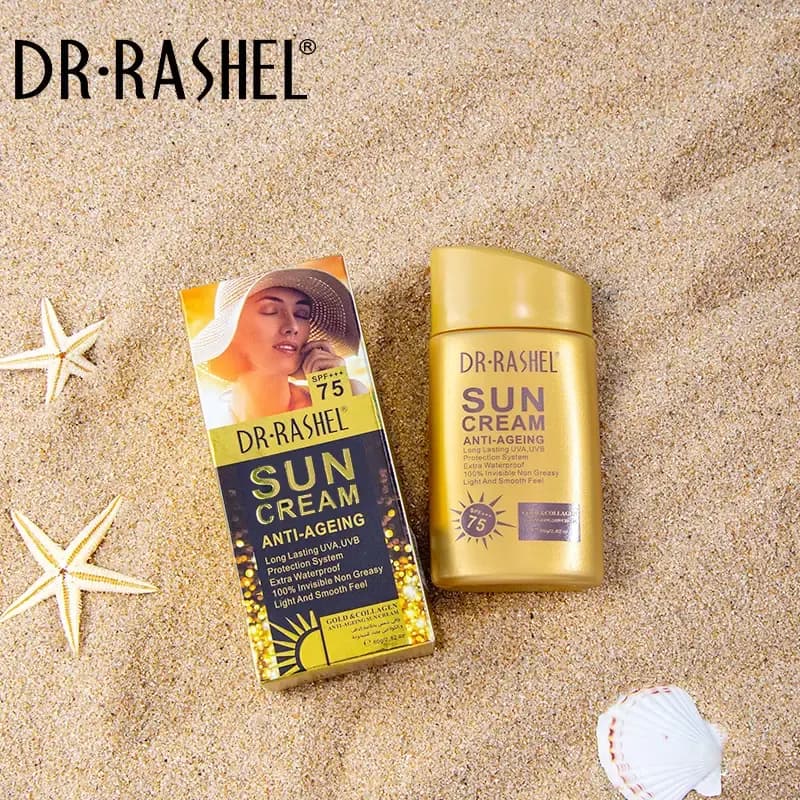 کرم ضد آفتاب بی‌ رنگ و ضد پیری دکتر را SPF75 حاوی طلا و کلاژن 80 گرم — تصویر ۴