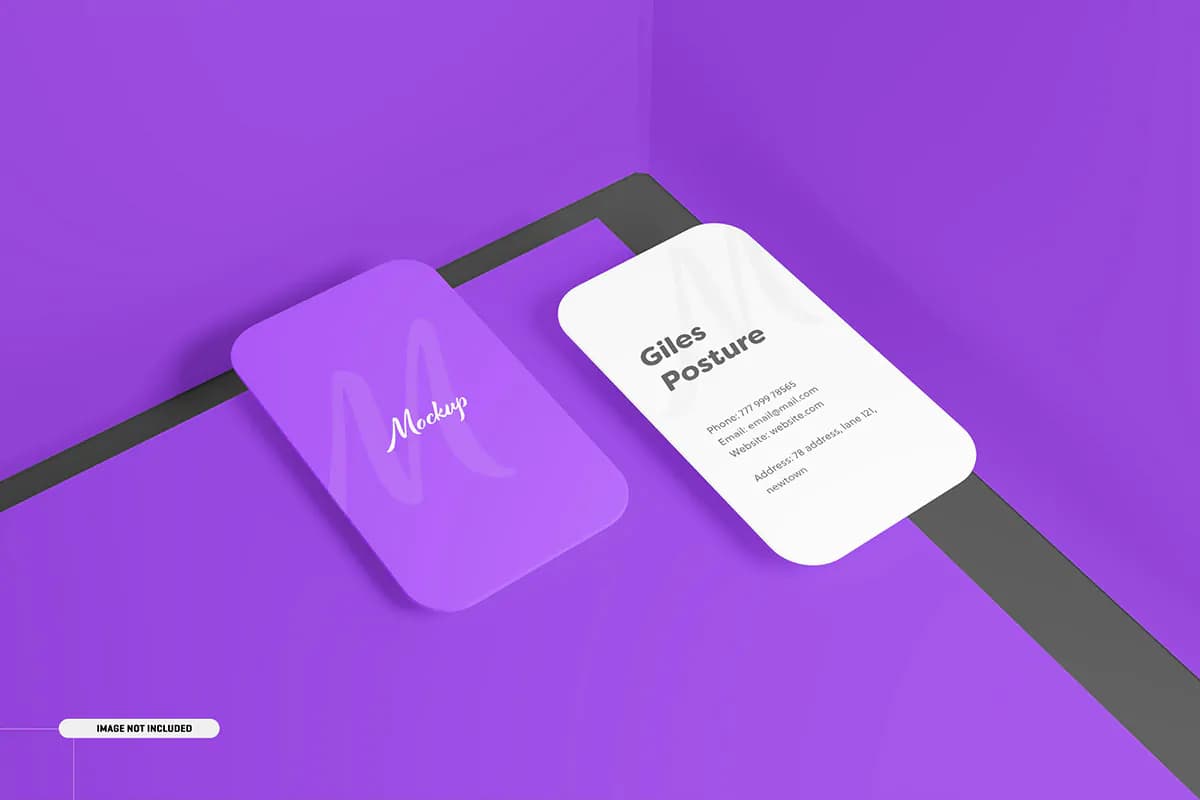 10 موکاپ کارت ویزیت عمودی گوشه گرد — تصویر ۸