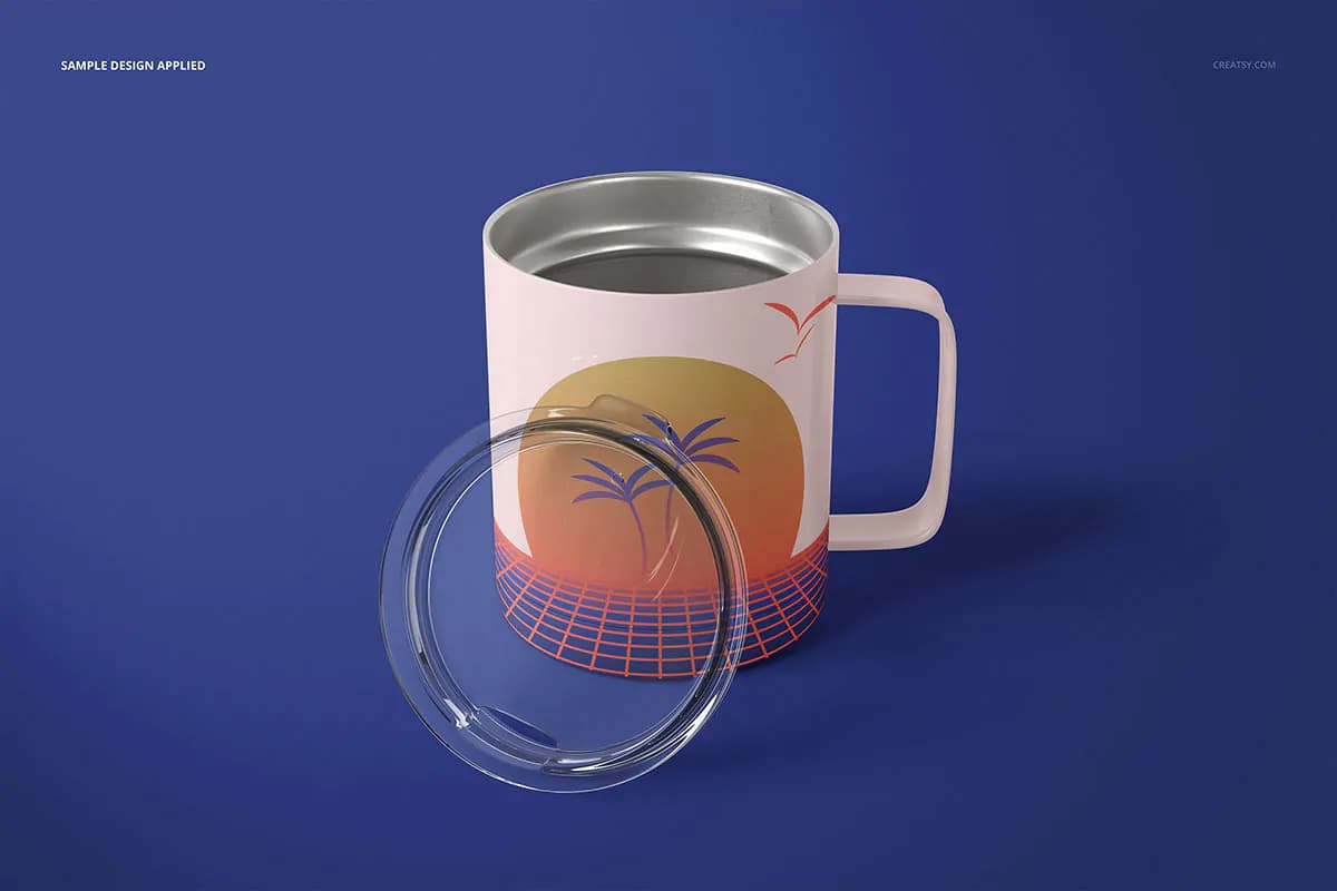 موکاپ لیوان قهوه استیل — تصویر ۴
