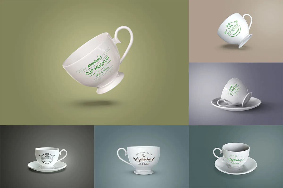 11 موکاپ فنجان چینی و سرامیکی