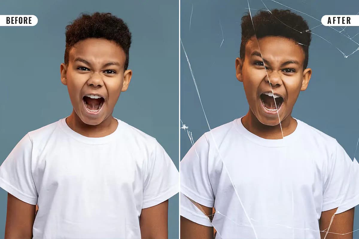 افکت عکس شیشه شکسته فتوشاپ — تصویر ۳