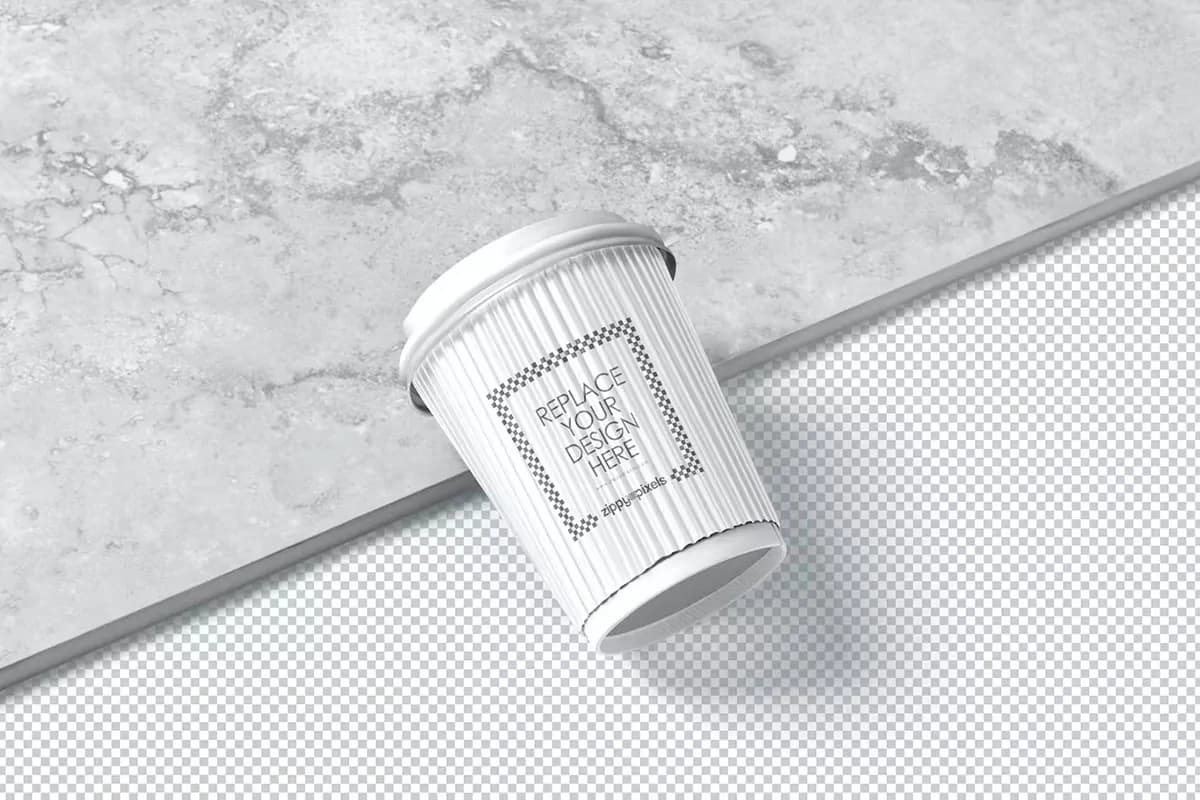 موکاپ لیوان قهوه کاغذی یکبار مصرف — تصویر ۷