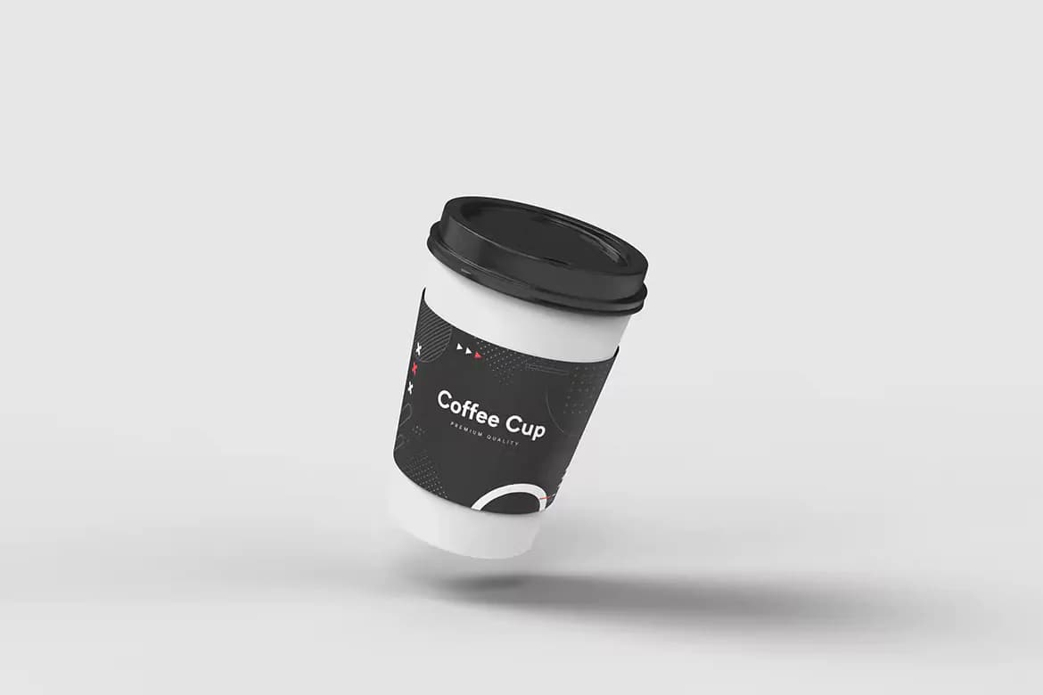 5 موکاپ لیوان قهوه درب دار یکبار مصرف — تصویر ۴