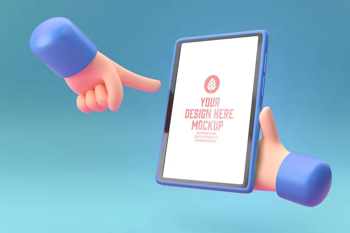 موکاپ موبایل در دست کمیک و 3D — تصویر ۵