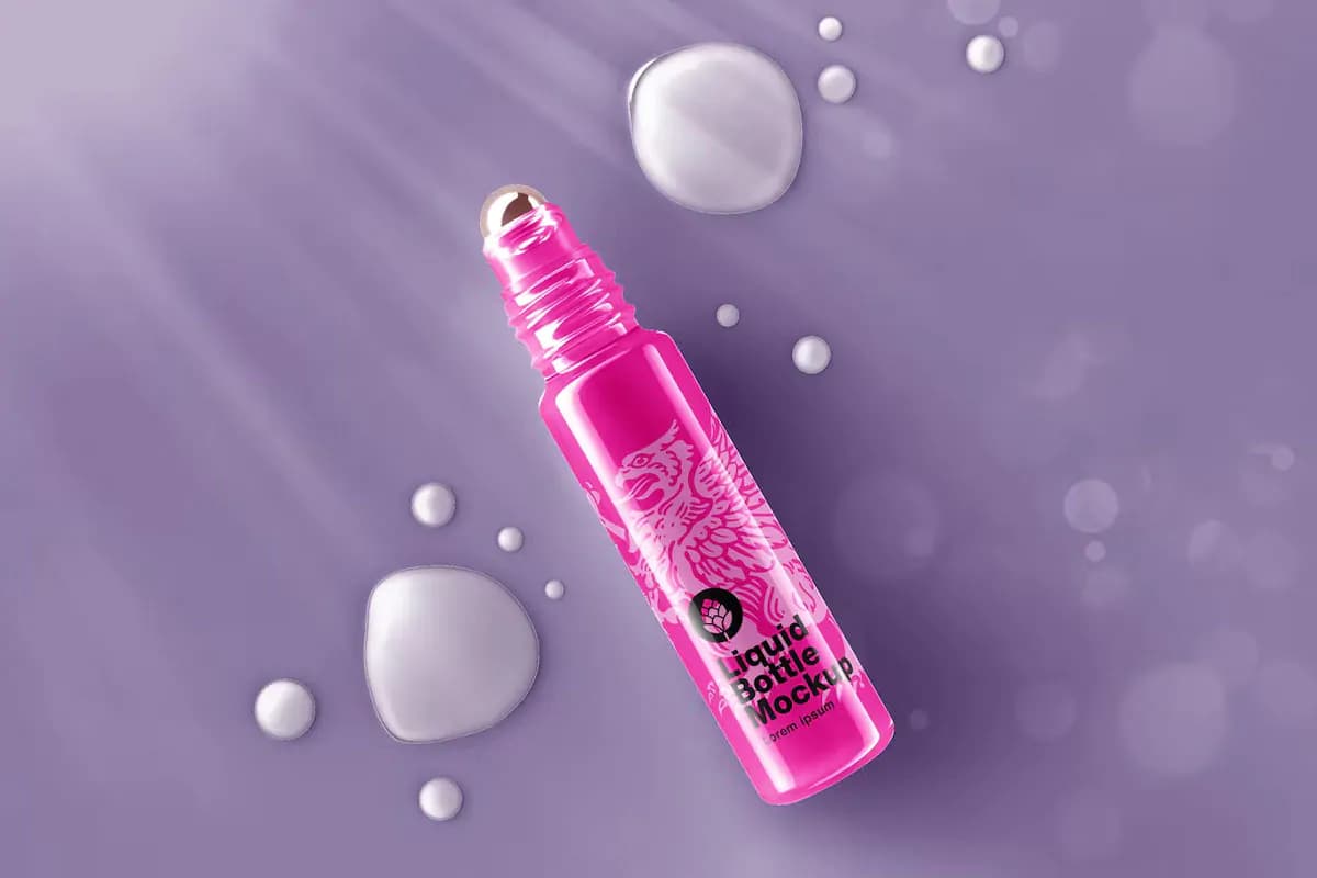 موکاپ شیشه عطر رولی — تصویر ۴