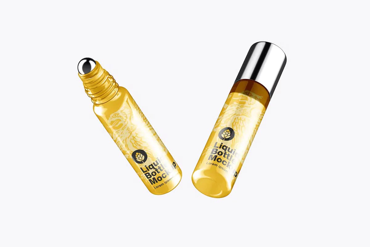 موکاپ شیشه عطر رولی — تصویر ۳