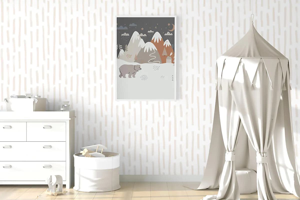 موکاپ دیوار و قاب عکس مهد کودک