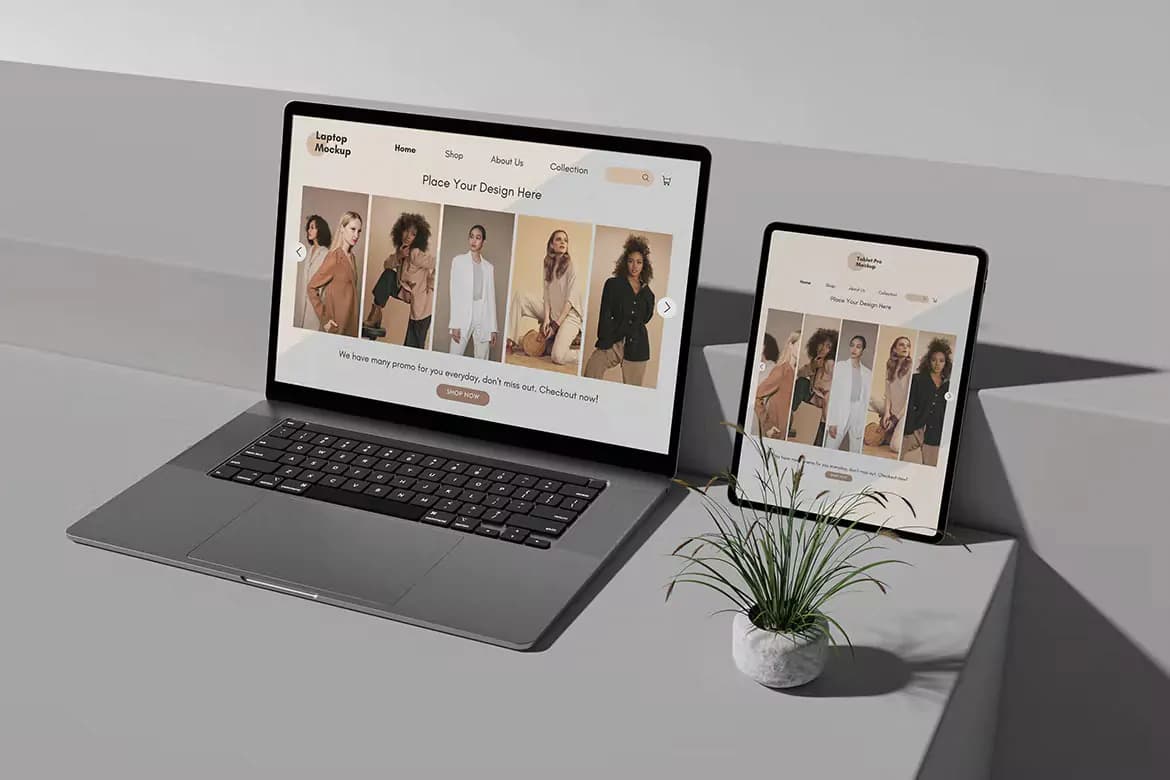 موکاپ لپ تاپ و تبلت — تصویر ۴