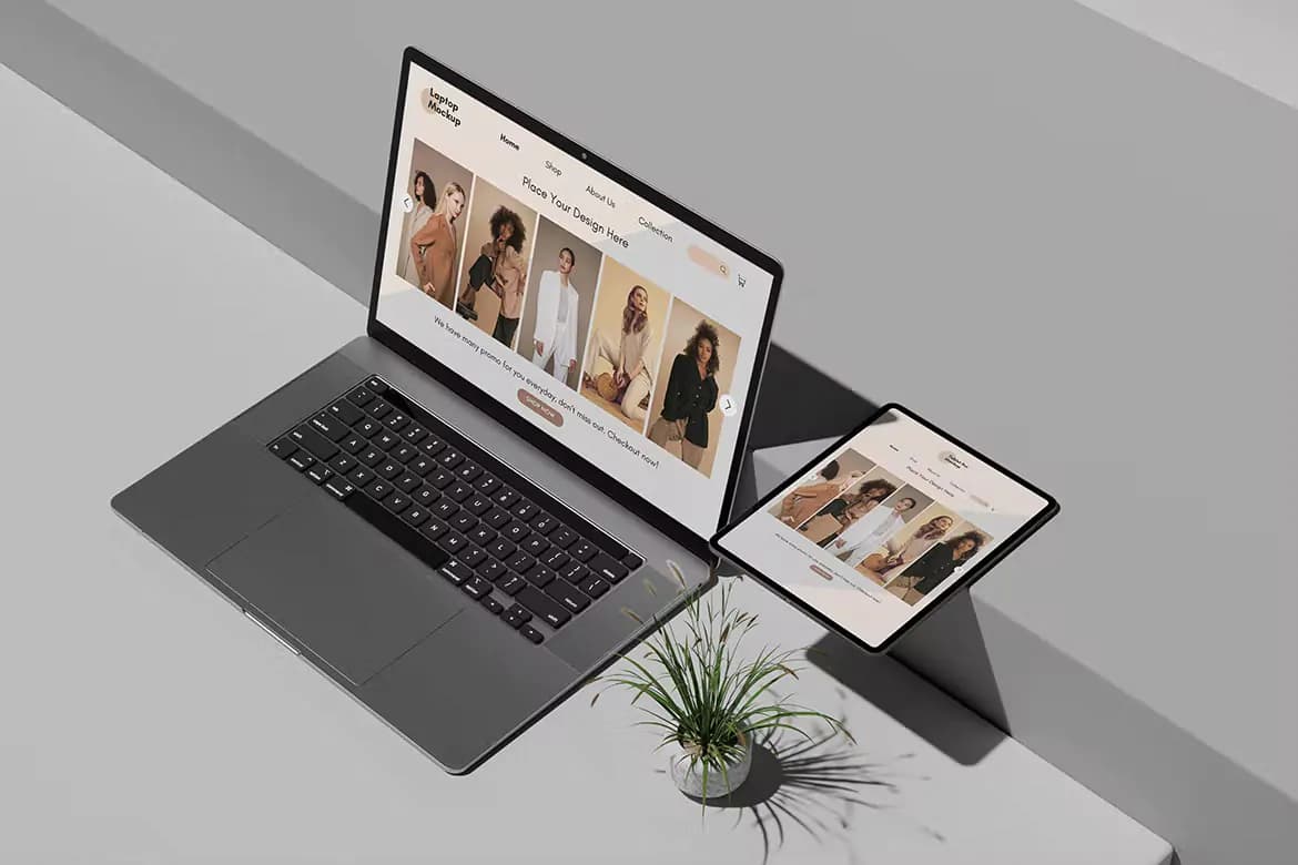 موکاپ لپ تاپ و تبلت — تصویر ۳