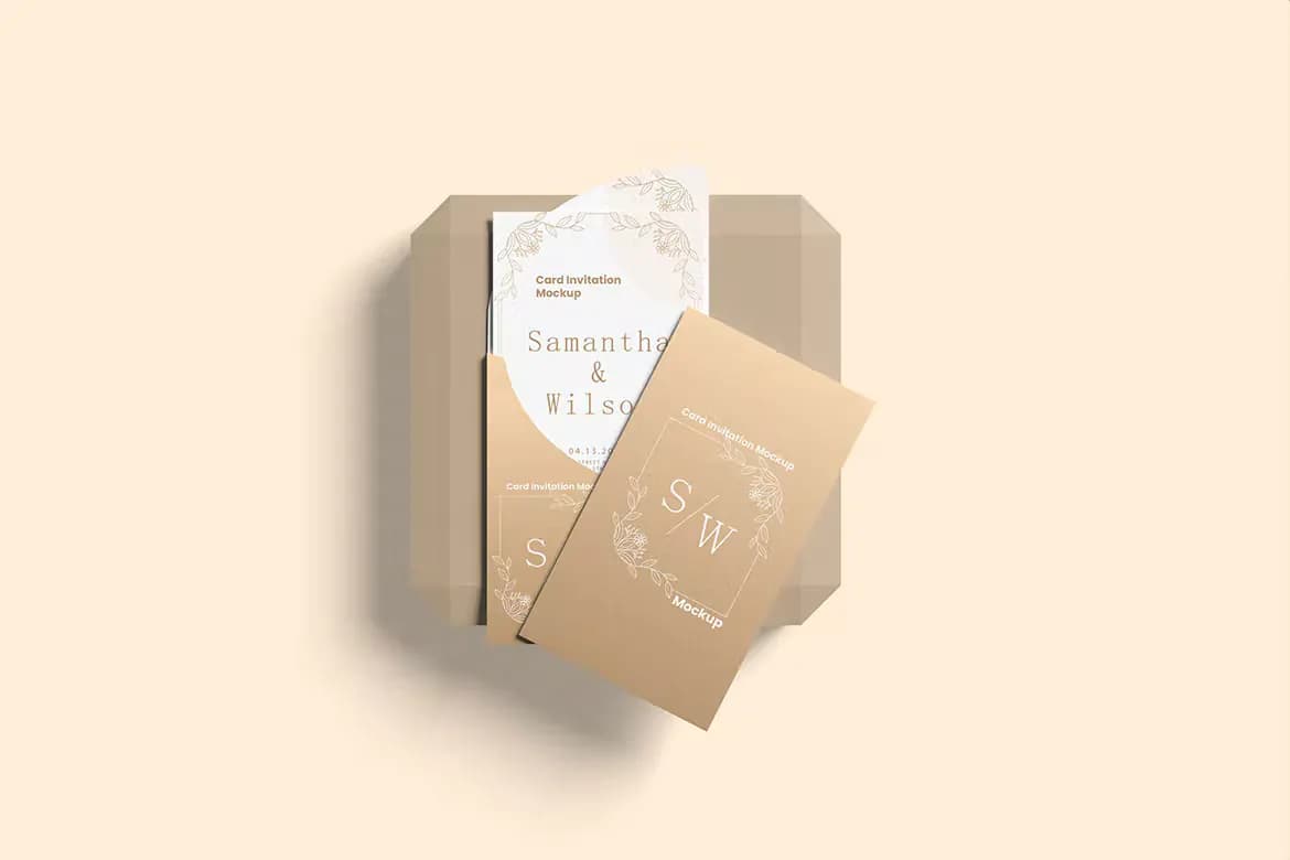 موکاپ کارت دعوت عروسی – 2000×3000 پیکسل — تصویر ۲