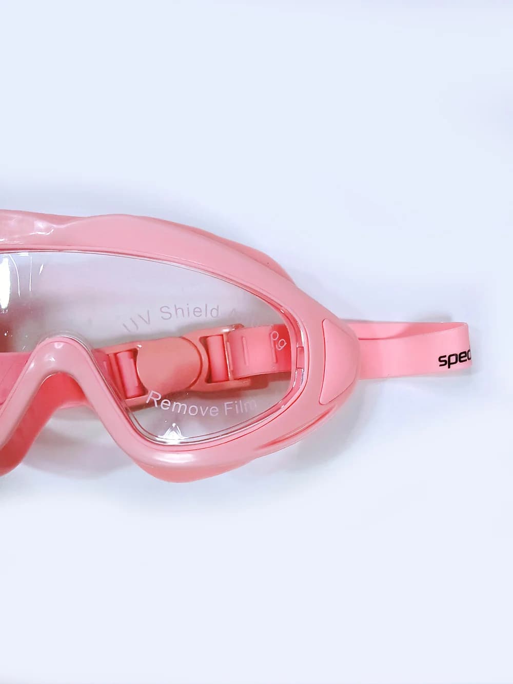 عینک شنا فریم بزرگ زنانه صورتی رنگ اسپیدو ( Speedo ) ضد بخار سیلیکونی — تصویر ۵