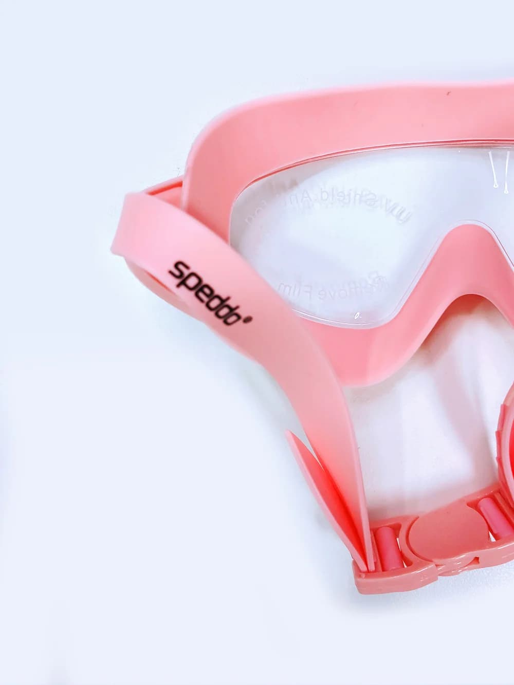 عینک شنا فریم بزرگ زنانه صورتی رنگ اسپیدو ( Speedo ) ضد بخار سیلیکونی — تصویر ۷