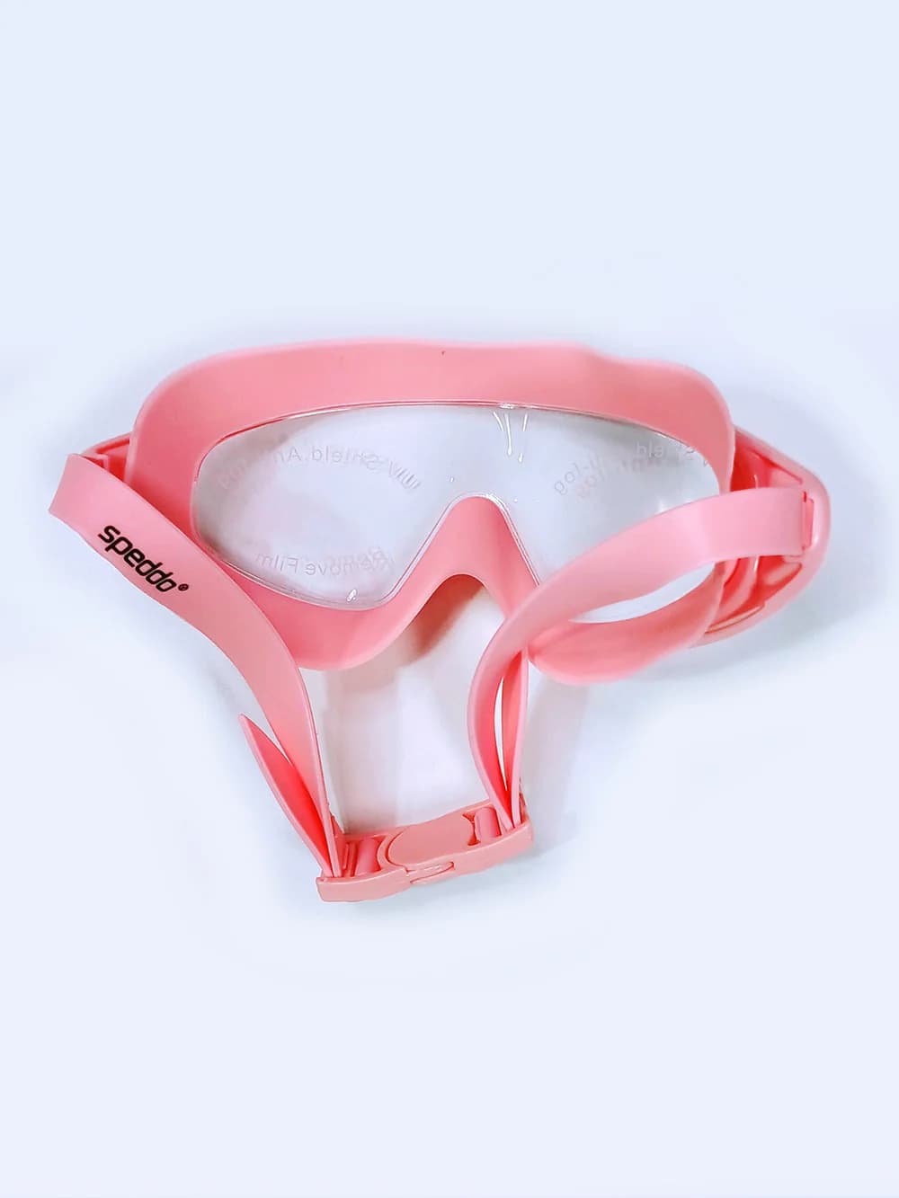 عینک شنا فریم بزرگ زنانه صورتی رنگ اسپیدو ( Speedo ) ضد بخار سیلیکونی — تصویر ۶