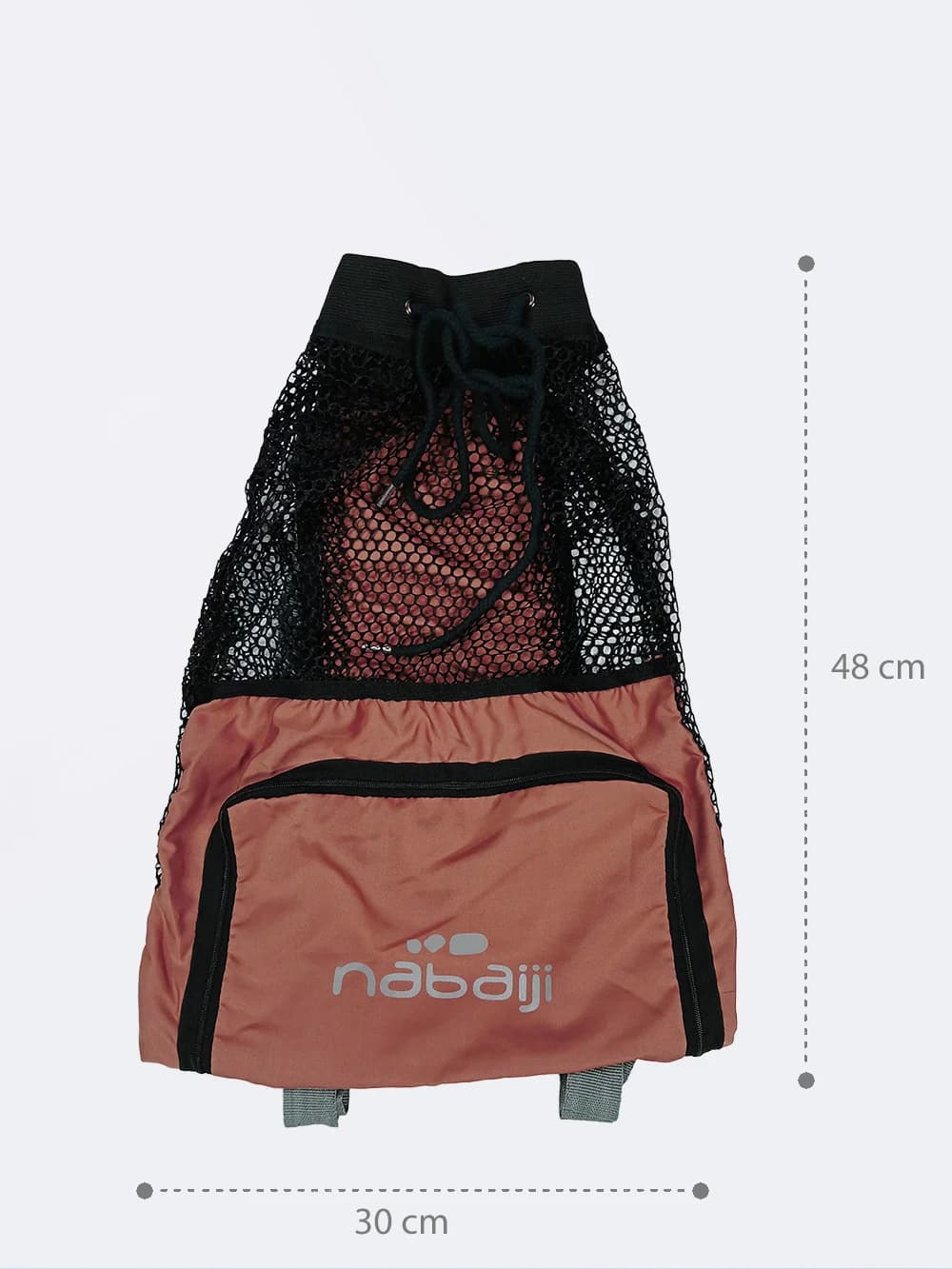 مش بگ شنا ( mesh bag ) جیب دار به رنگ خردلی برای وسایل استخر ، ساحل و دریا نابایجی ( Nabaiji ) — تصویر ۳