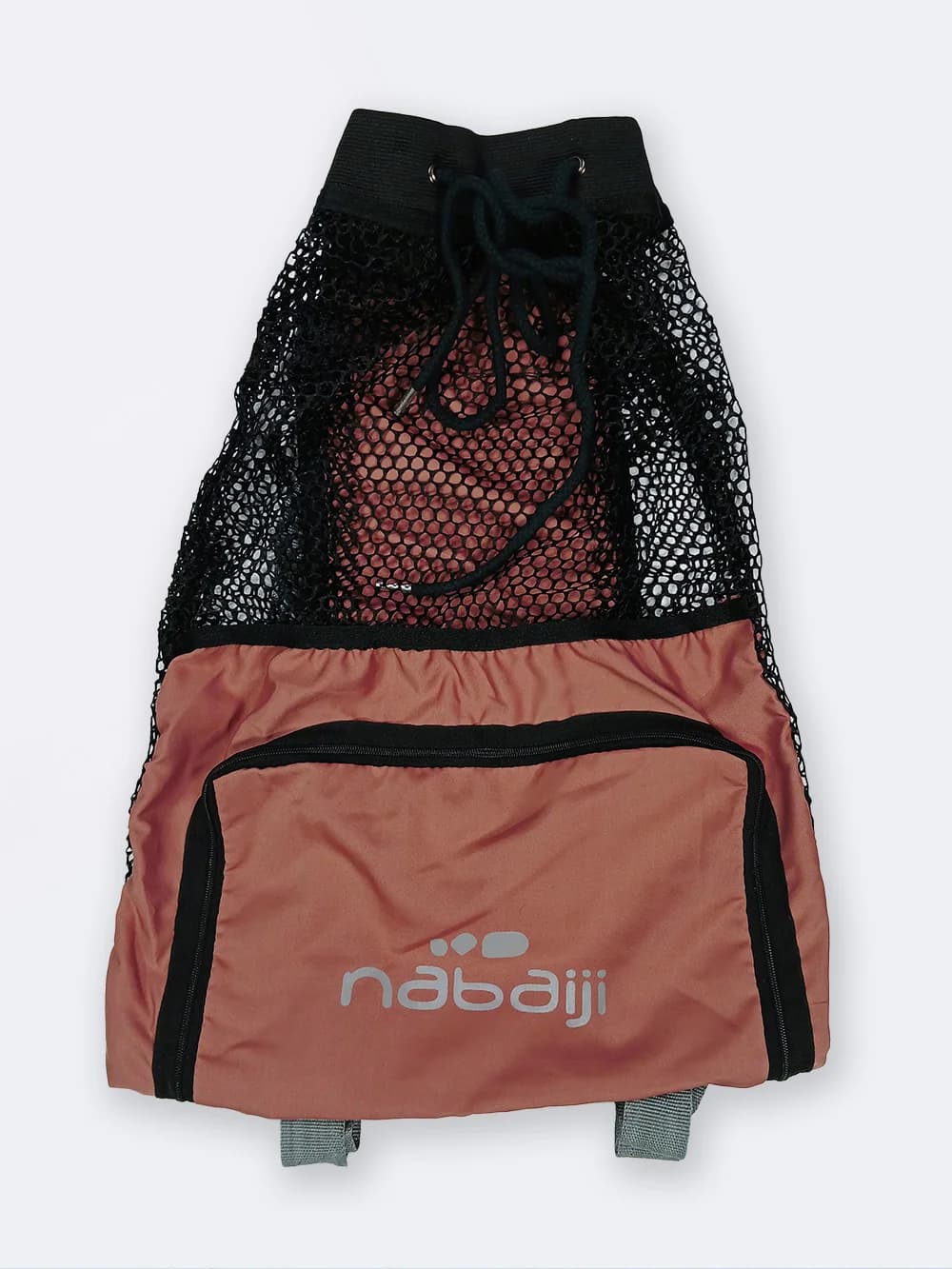 مش بگ شنا ( mesh bag ) جیب دار به رنگ خردلی برای وسایل استخر ، ساحل و دریا نابایجی ( Nabaiji )