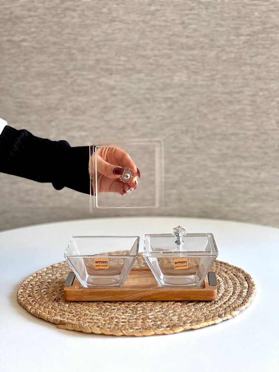 اردور خوری مربع 2 خانه پایه چوبی لیمون کد 2241 — تصویر ۶